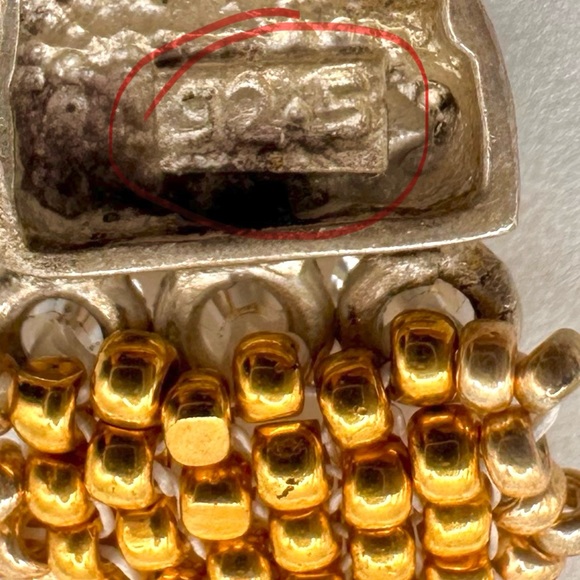 New Elegant Thin Sterling Silver & Gold Bead Bracelet, Excellent Condition - Picture 11 of 13